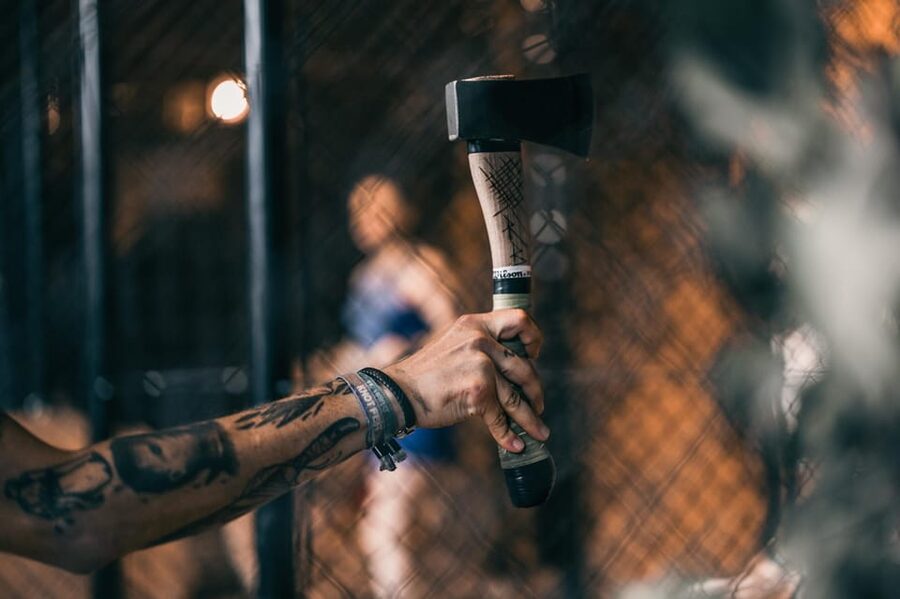 Axe Throwing Experience - The bar setup: beers and snacks while you play