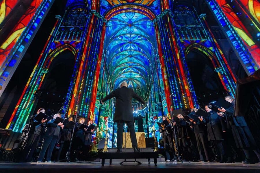 Brussels Cathedral: Immersive Sound and Light Show – Luminiscence - Three musical versions: live choir, orchestra plus choir, or digital soundtrack