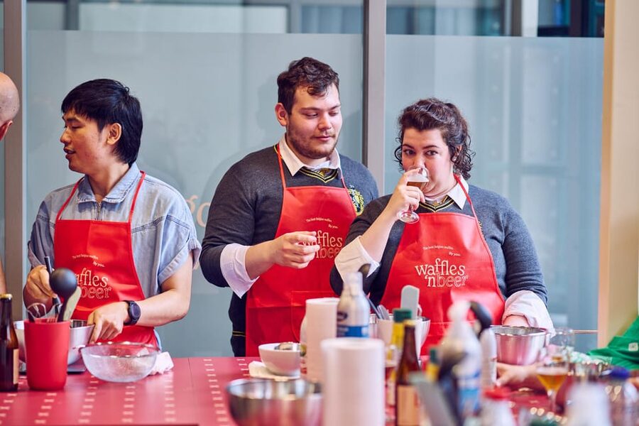 Ghent: Belgian Waffle-Making Workshop with Beer Tasting - Toppings bar reality: speculoos, whipped cream, chocolate, and more