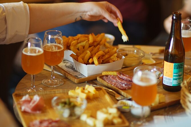 Hungry Mary's Famous Beer and Chocolate Tour in Brussels - What you actually get to taste: chocolates, beers, fries, and nibbles