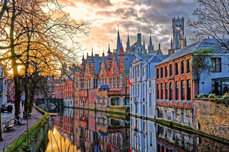 Visit of Bruges in 1 day private tour from Paris - Historic Center walk: town hall Gothic lines and Place du Bourg charm